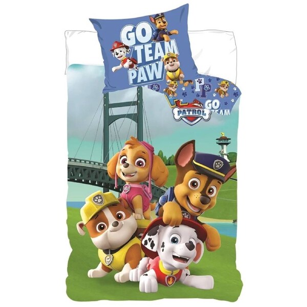 Paw Patrol Go team Kids Cotton Quilt Cover Set - Toddler Bed Size