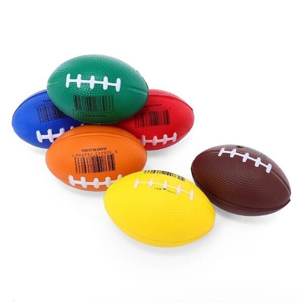 4x Squeeze Me Football Footy Handball High Bounce 8cm Diameter Playtime Assorted