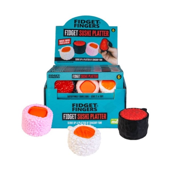 3pcs Fidget Sushi Platter Stretchy Fidget Squishy Sensory Toy Fun Gift Assorted