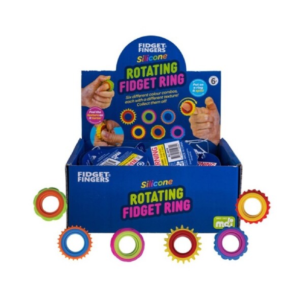 4pcs Silicone Rotating Fidget Ring Sensory Toy Fun Gift Assorted