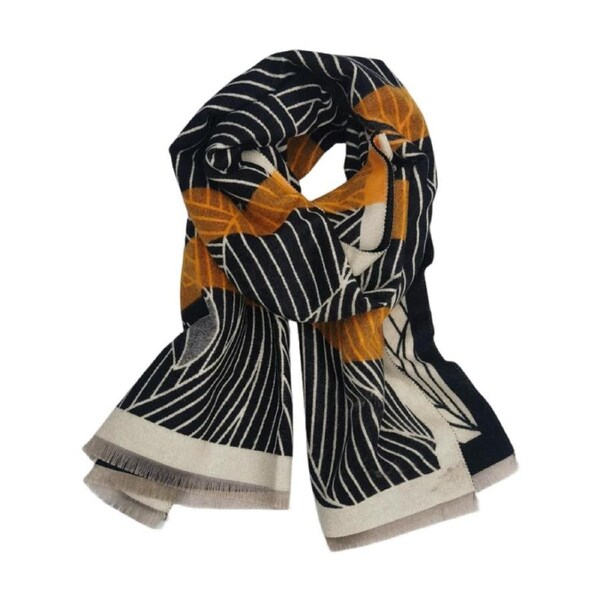 Urban Products Pelican Scarf Black Cream Pattern Women's Accessory 180cm