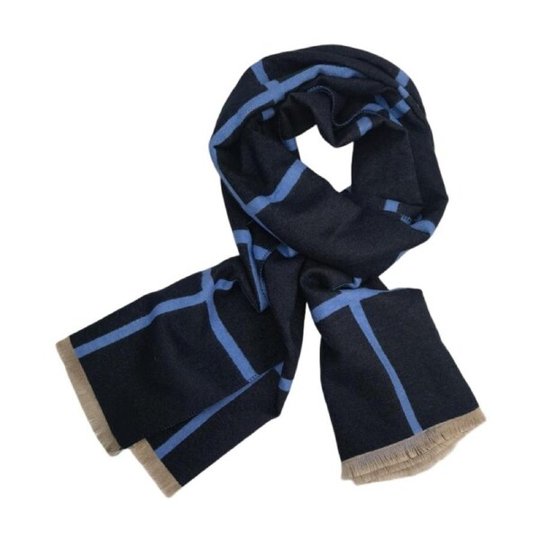 Urban Products Block Scarf Navy Blue Checkered Women's Accessory 180cm