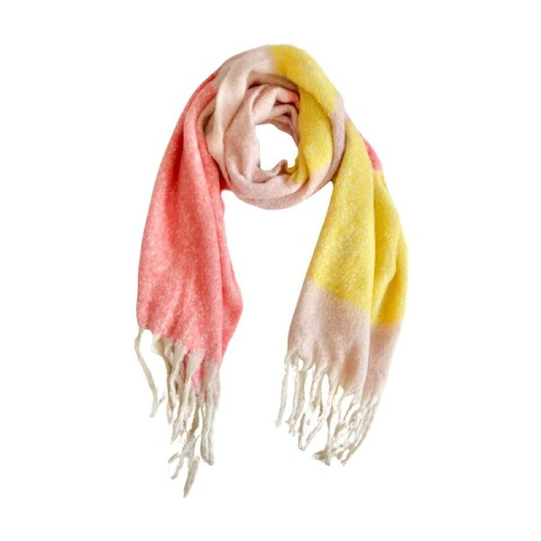 Urban Products Tamara Scarf Pink Soft Textured Fringed Edges 180cm