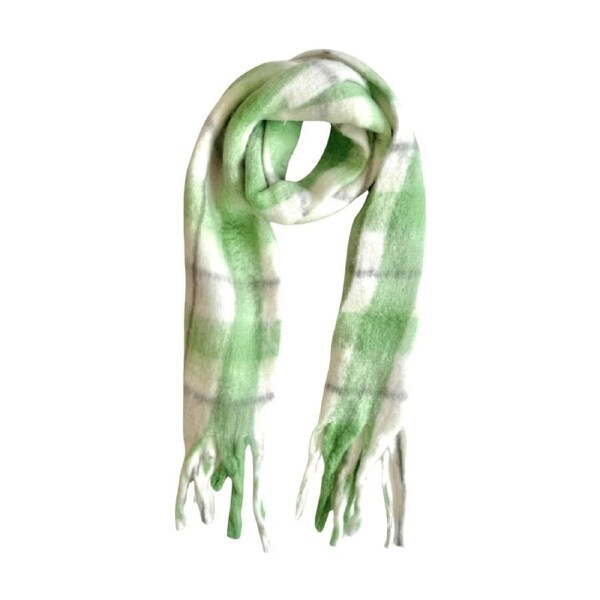 Urban Products Copenhagen Scarf Green/White Striped Pattern 210cm