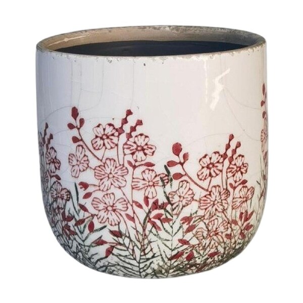 Urban Products Seline Planter Pink/Green Decorative Ceramic Pot 14cm