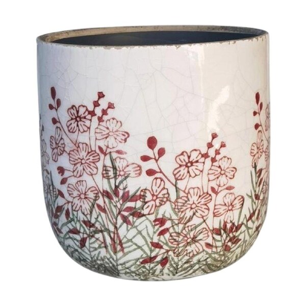 Urban Products Seline Planter Pink/Green Decorative Ceramic Pot 17cm