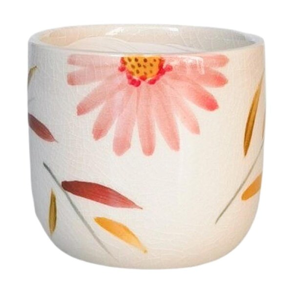 Urban Products Maxine Floral Planter Red/Yellow Ceramic Pot 9cm