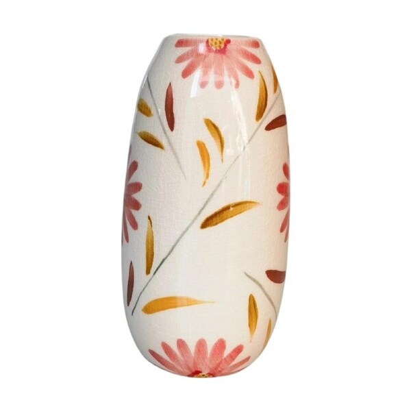 Urban Products Maxine Floral Vase Red/Yellow Ceramic Decor 20cm