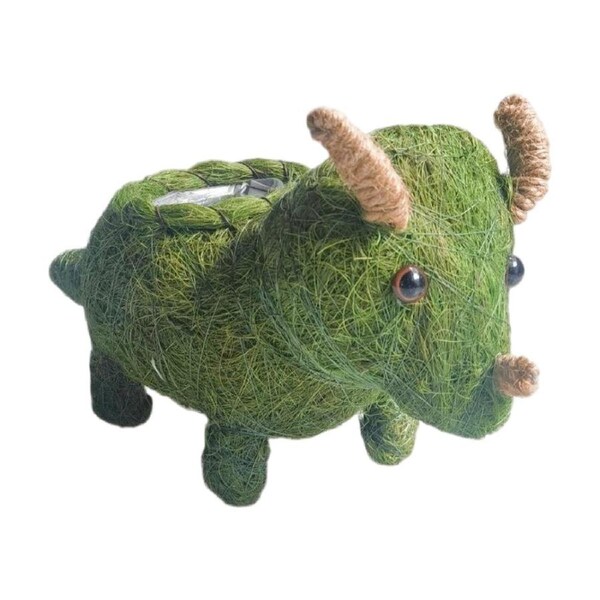 Urban Products Triceratops Dinosaur Husk Green Decorative Planter