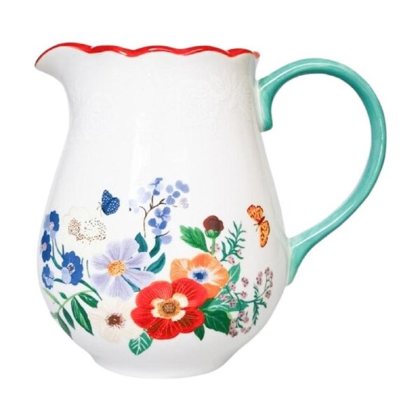 Urban Products Posie White Ceramic Floral Design Decorative Jug 17cm