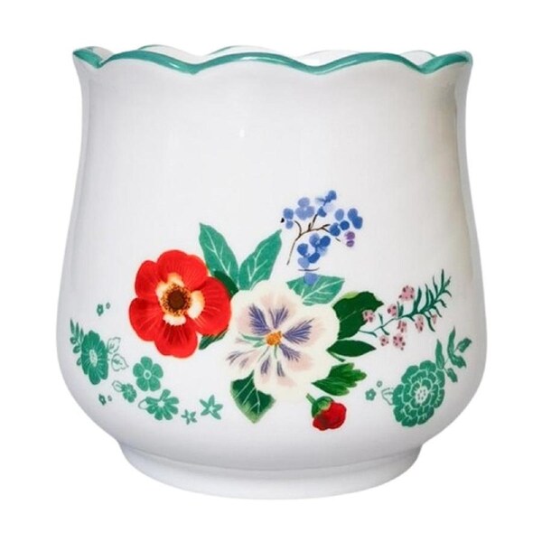 Urban Products Posie Planter White Ceramic Decorative Floral Design 16cm