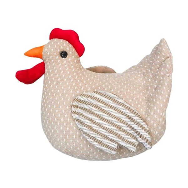 Urban Products Chicken Beige Plush Doorstopper Decorative Decor 24cm