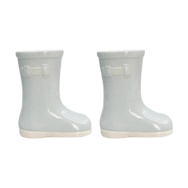 2x Urban Products Gumboot Vase Sage Glossy Finish Ceramic Home Decor 18cm