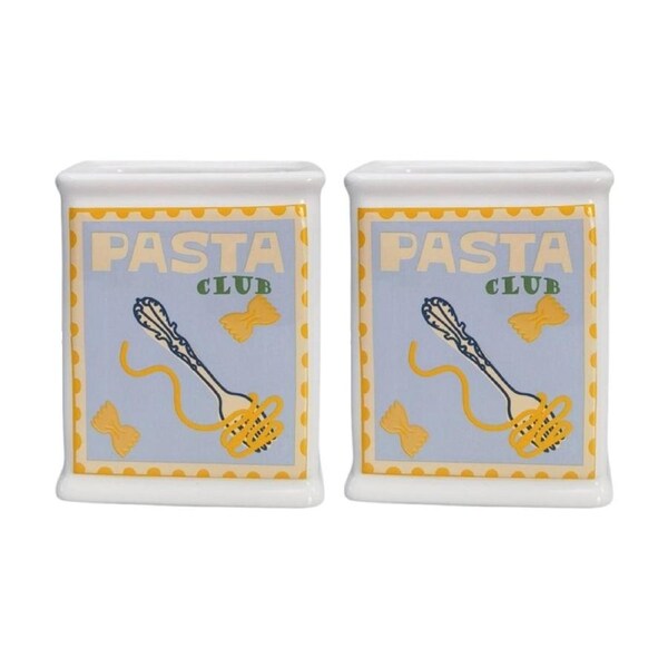 2x Urban Products Pasta Cucina Vessel White Ceramic Container 14cm