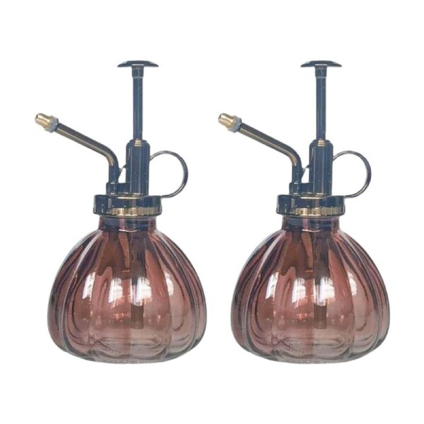 2x Urban Products Glass Water Mister Dusty Rose Decorative Spray Bottle 16cm