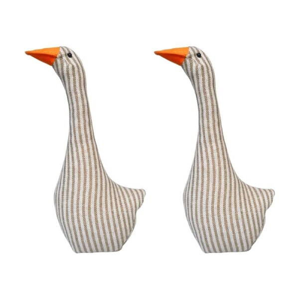 2x Urban Products Goose Beige Plush Doorstopper Decorative Decor 40cm