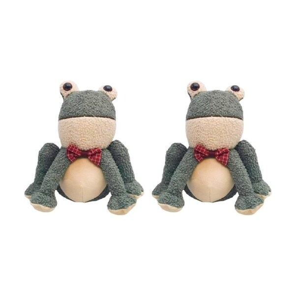 2x Urban Products Frog Green Plush Doorstopper Decorative Decor 28cm