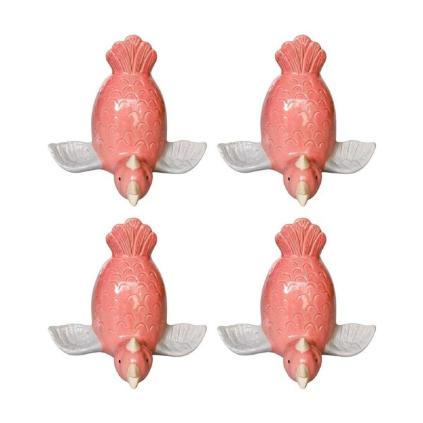 4x Urban Products Galah Handstand Pink Decorative Indoor Planter 17cm