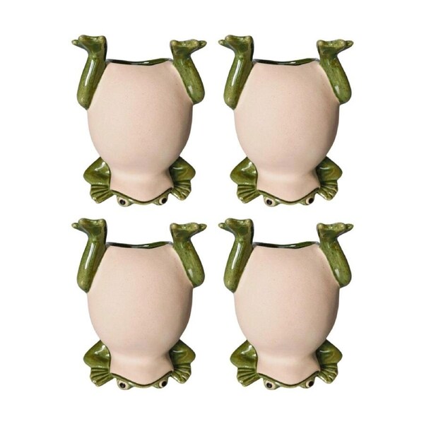 4x Urban Products Frog Handstand Green Decorative Indoor Planter 17cm