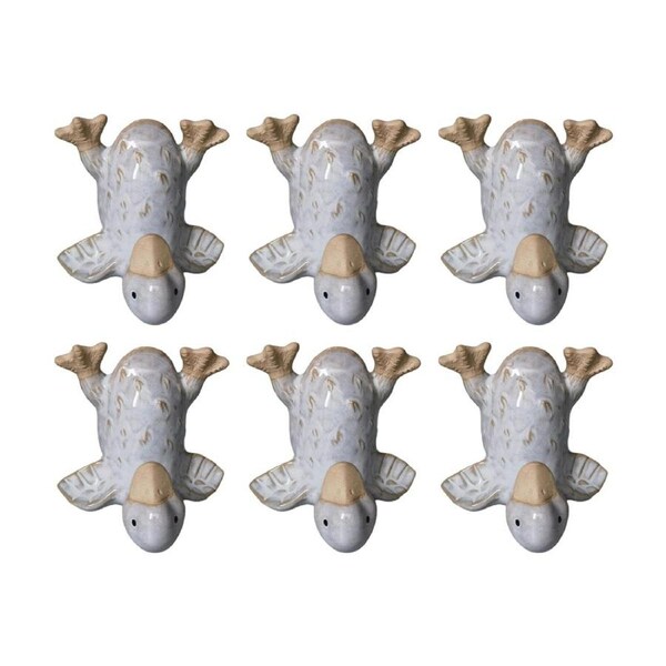 6x Urban Products Duck Handstand Ornament White Decorative Indoor Decor 10cm