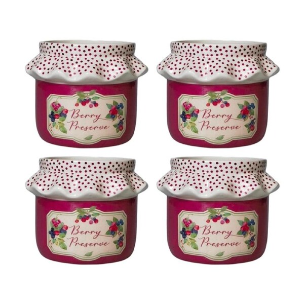 4x Urban Products Berry Preserve Planter Purple Decorative Ceramic Pot 14cm