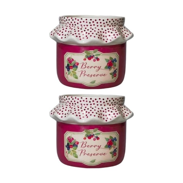 2x Urban Products Berry Preserve Planter Purple Decorative Ceramic Pot 14cm