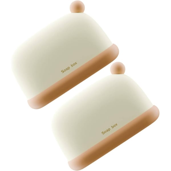 Velocity 2 Pcs Travel Soap Dish Cute Bar Soap Holder Drainage Layer for Shower Bathroom Countertop Gym Use Leakproof Box Container