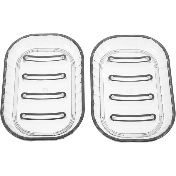 Velocity 2 Pcs Shower Soap Dish with Drainage Bar Soap Holder Tray in Deep Space Gray for Bathroom and Kitchen