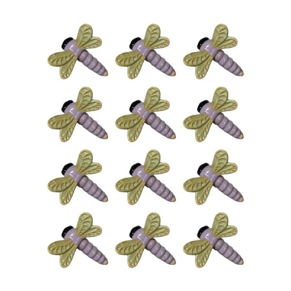 12x Urban Products Dragonfly Pot Hanger Green Decorative Wall Hook 10cm