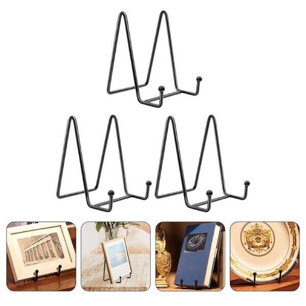 3Pcs Iron Easel Display Stands Metal Frame Holders for Artwork Plates