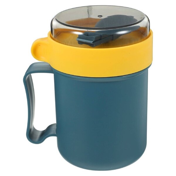 Milk Cereal Cup with Lid Spoon Food Jar Container Soup Cups Lids