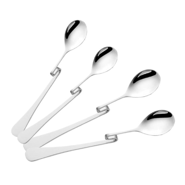 4pcs Stainless Steel Spoons Jam Spoons Coffee Mixing Spoons Dessert Spoons