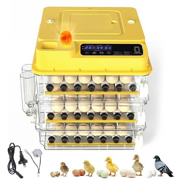 Advwin 108 Eggs Incubator Automatic Three-Layer Hatching Machine with Auto Turner Water Adding LED Candler
