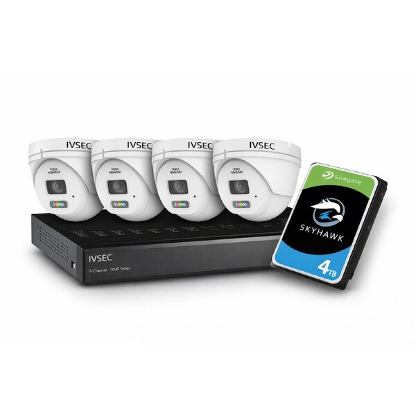 IVK-55A CCTV Kit - 4 x 12MP Cameras + 8-Channel NVR + 4TB HDD