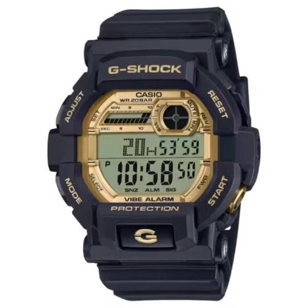 Casio G-Shock Digital Mens Black Vibration Alert Watch GD-350-1B