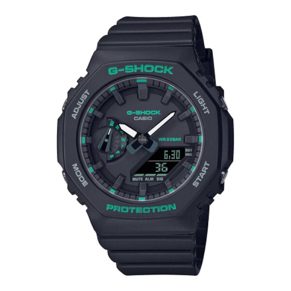Casio G-Shock GMA-S2100GA-1A Black Green Mini CasiOak Women's Watch NEW