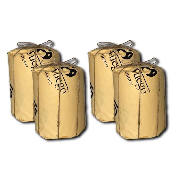 Eco Fuego Fire Pit Candle Natural 8 Hour Refill 100% Vegetable Wax - 4 Pack