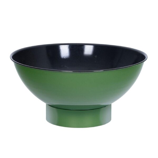 Glow Ignite Fire Bowl 73cm Outdoor Wood Fire Pit in Green Enamel Pedestal Base