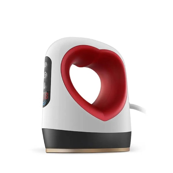 Tooleroo Mini Heat Press 5x8.3cm, Ergonomic, LED Display, Auto-off, Red/White