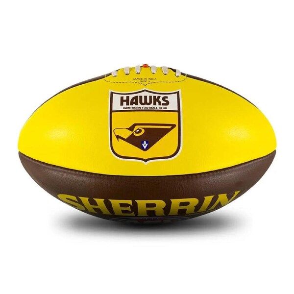 Hawthorn Hawks AFL SHERRIN Club Leather - Size 5