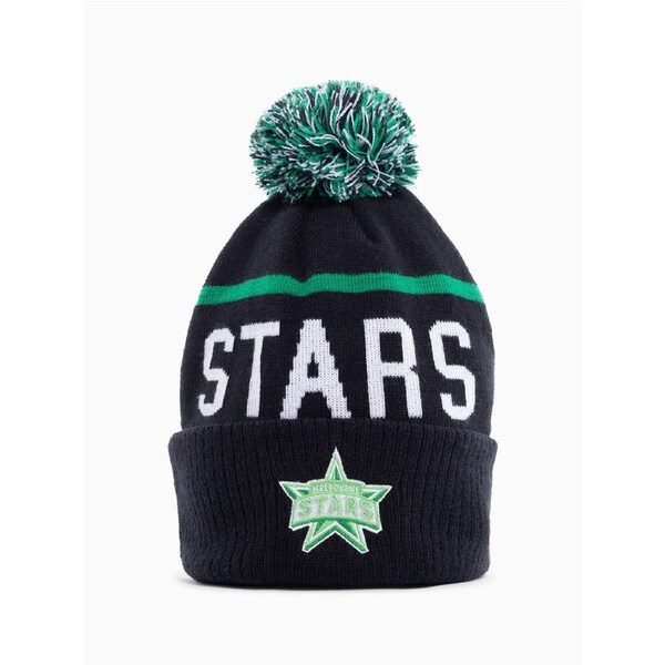 Melbourne Stars BBL Adults Pom Pop Wordmark Beanie - Black