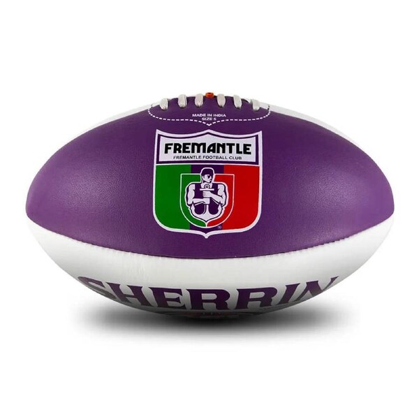 Fremantle Dockers AFL SHERRIN Club Leather - Size 5