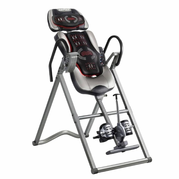 Heated Massage Inversion Table Back Stretcher Adjustable Exercise Bench Home Gym 135kg