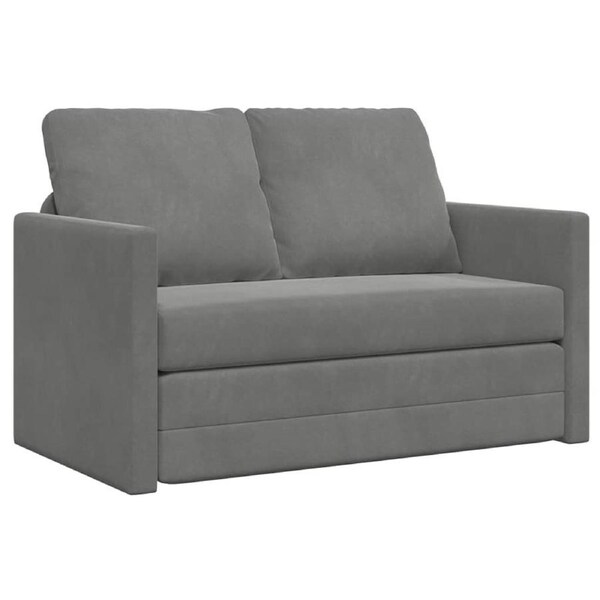 Floor Sofa Bed 2-in-1 Dark Grey 122x204x55 cm Velvet vidaXL