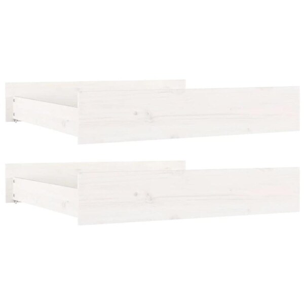 Bed Drawers 2 pcs White Solid Wood Pine vidaXL