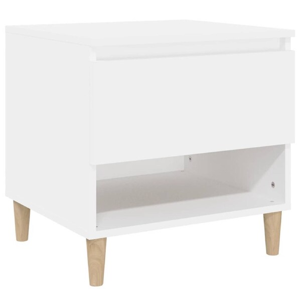 Bedside Table White 50x46x50 cm Engineered Wood vidaXL