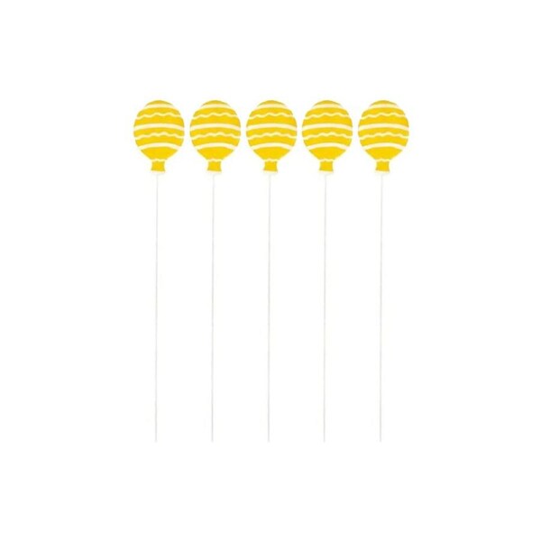 5PK Powder-Coated Metal Decorative Garden Floral Display Balloon Stick Assorted