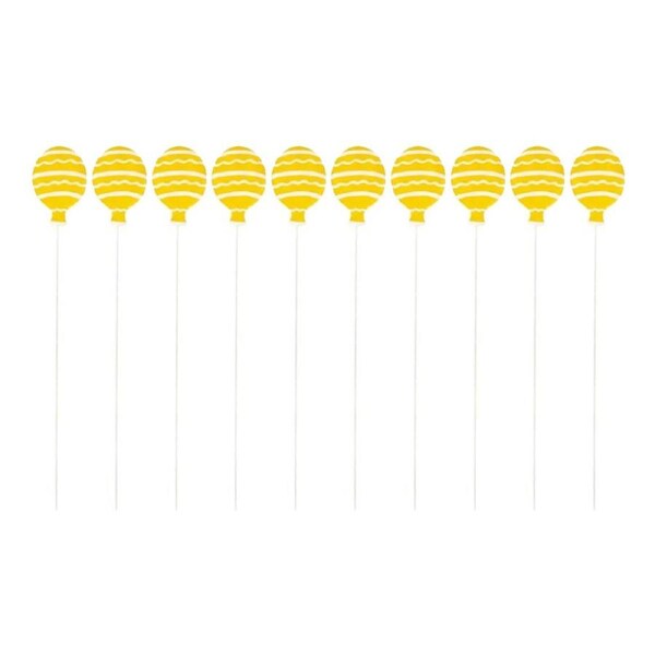 10PK Powder-Coated Metal Decorative Garden Floral Display Balloon Stick Assorted