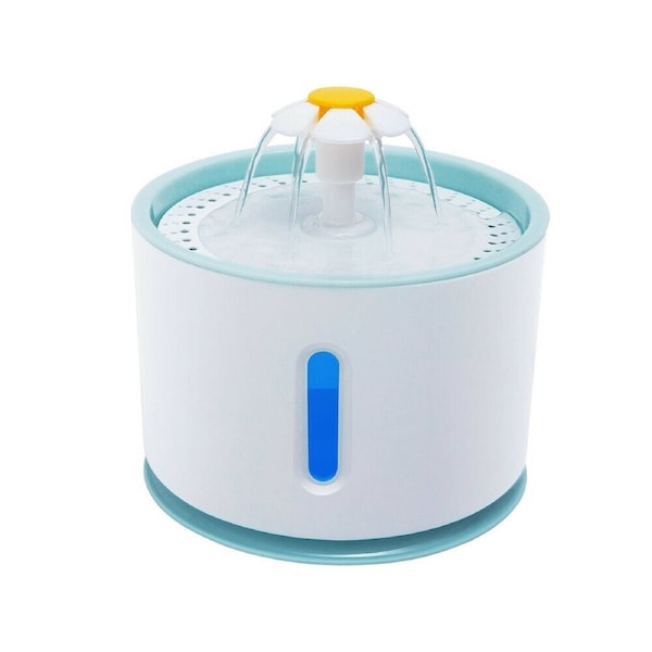 LED USB Automatic Electric Pet Water Fountain Cat Dog Drinking Dispenser 2.4L