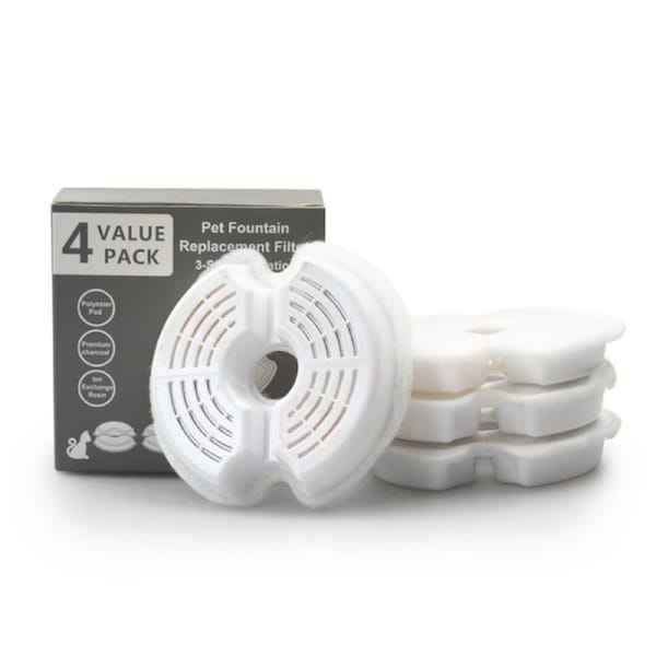 4PCS Filter for Pet Cat Water Fountain Feeder